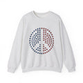 Peace Sign Stars Sweatshirt 4th Of July Calm Gift Women Independence Sweatshirt Star Symbol Sweatshirt Patriot Fan Retro Sweatshirt Serene Graphic Throwback