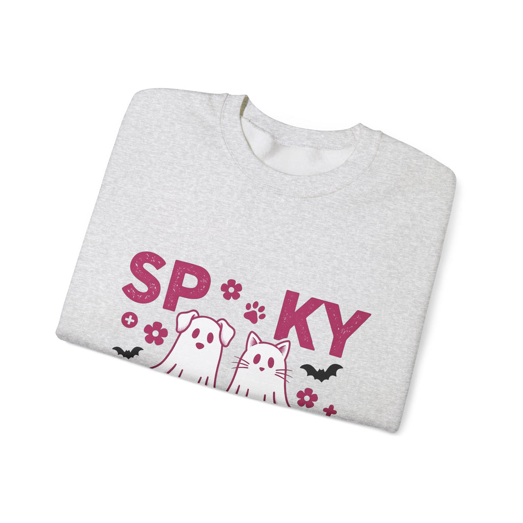 Spooky Dog Cat Sweatshirt Vet Tech Holiday Gift Women Adorable Sweatshirt Halloween Cat Sweatshirt Veterinary Technician Fan Cute Sweatshirt Christmas Graphic