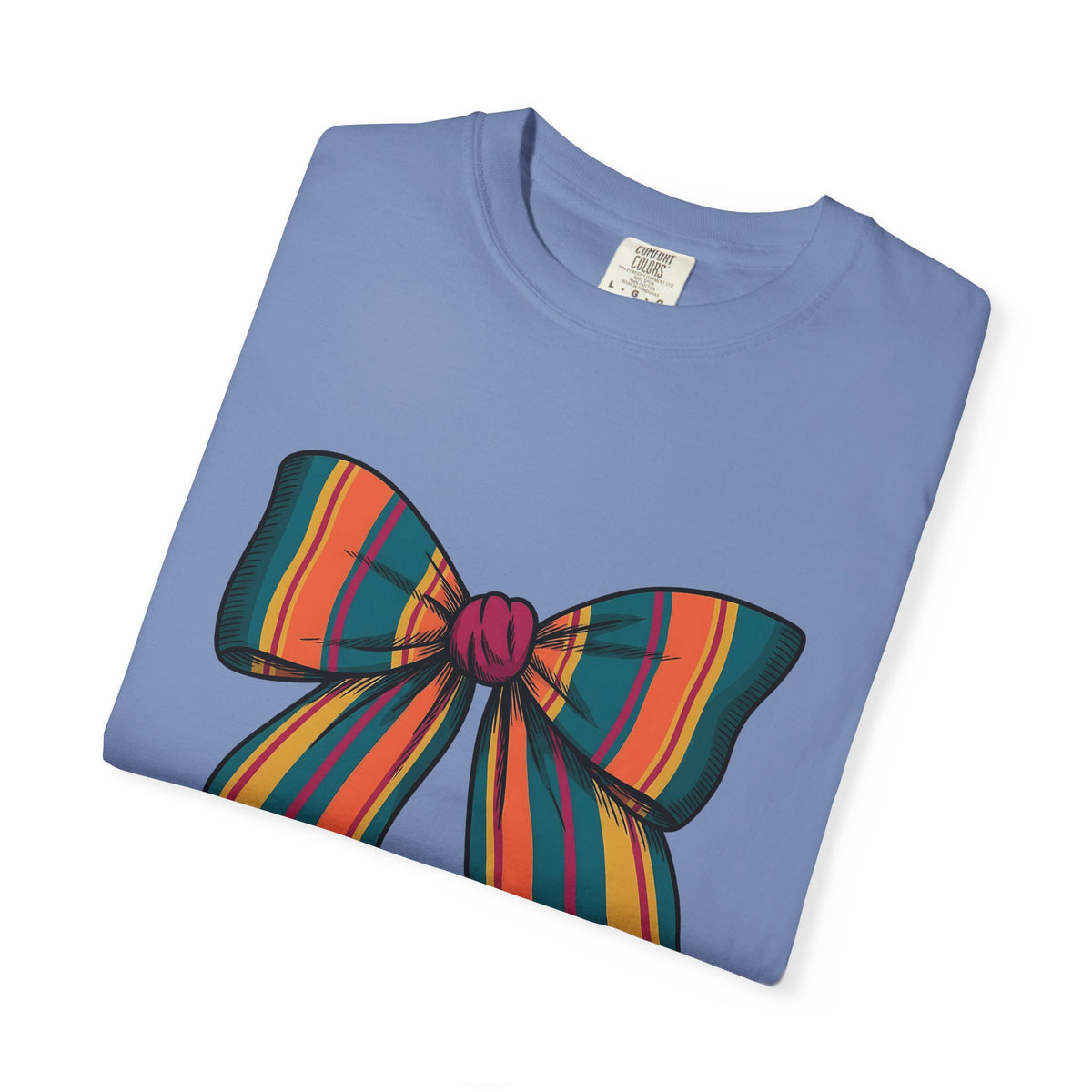 Striped Hair Bow T-Shirt Moms Apparel Gift Women Simple Graphic T-Shirt Hair Bow T-Shirt Mom Fan Minimalist T-Shirt Clothing Graphic Classic Fringe