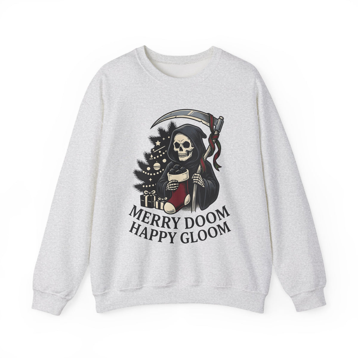Death Figure Sweatshirt Christmas Dark Gift Women Distressed Sweatshirt Grim Reaper Sweatshirt Xmas Fan Gothic Sweatshirt Macabre Graphic
