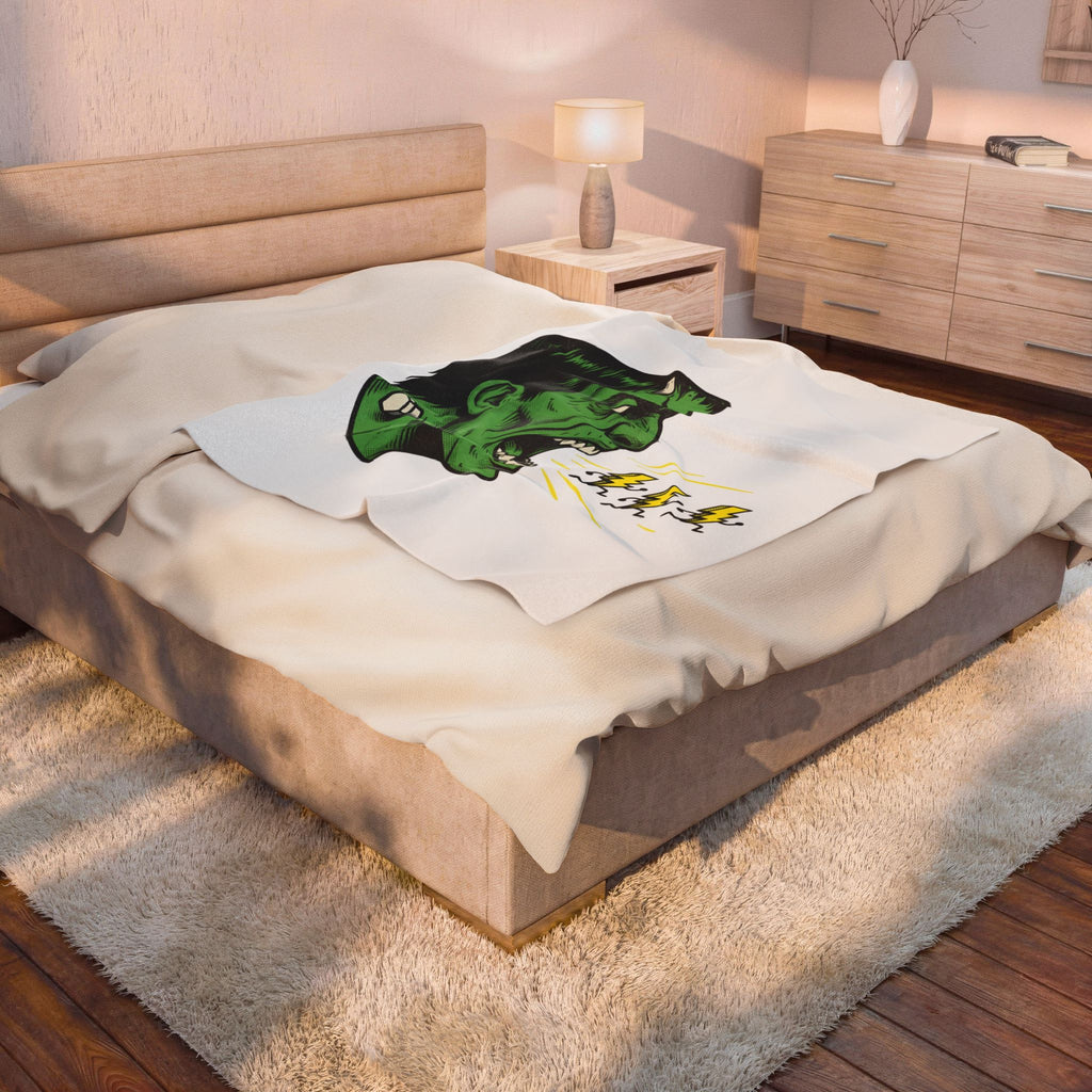 Frankenstein Creature Halloween Scary Gift Cartoon Monster Horror Fan Creepy Frightening Blanket