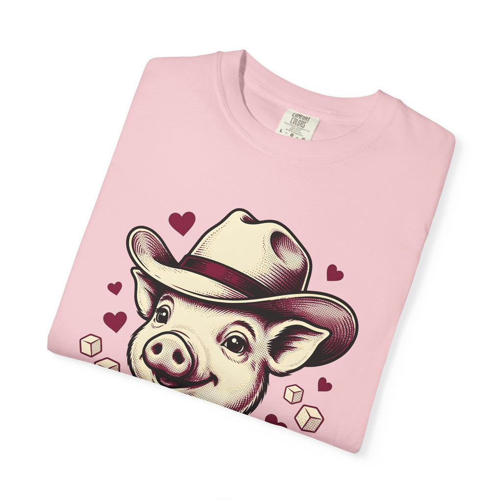 Pig Rancher Hat T-Shirt Funny Fauna Gift Women Classic T-Shirt Farmer Hat T-Shirt Humor Fan Retro T-Shirt Wildlife Graphic Line Art Heart Icons
