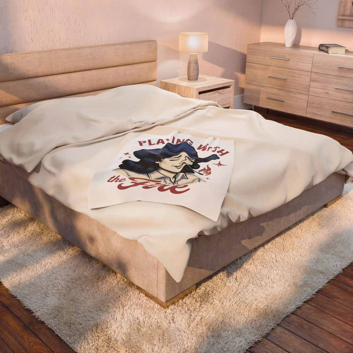 Cowgirl Portrait Cowgirl Western Gift Vintage Cowboy Rodeo Fan Rustic Retro Matchstick Blanket