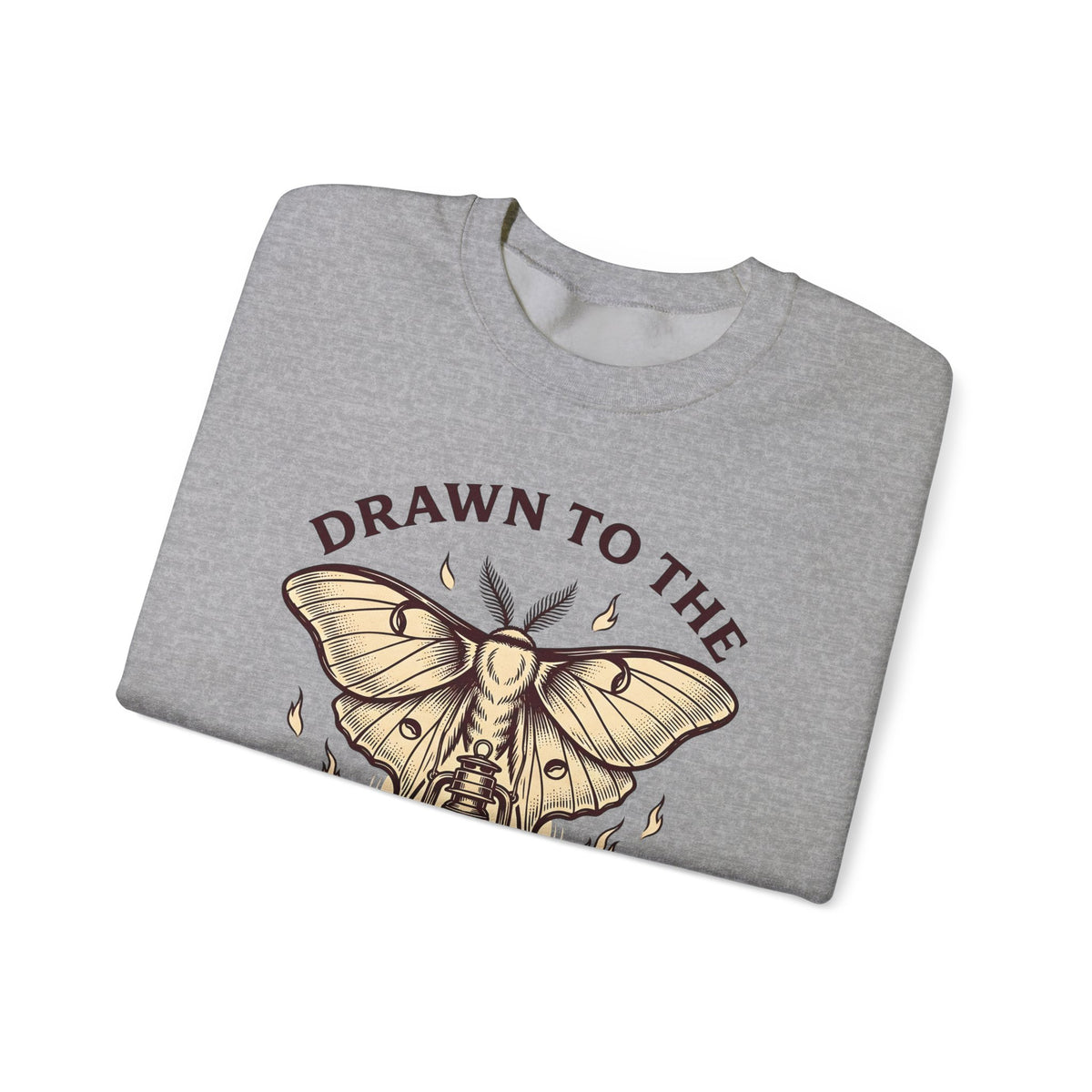 Moth Lamp Sweatshirt St. Valentine's Day Dark Gift Women Retro Sweatshirt Lamp Sweatshirt Valentine Fan Vintage Sweatshirt Gothic Graphic Sketch Flame Sweatshirt