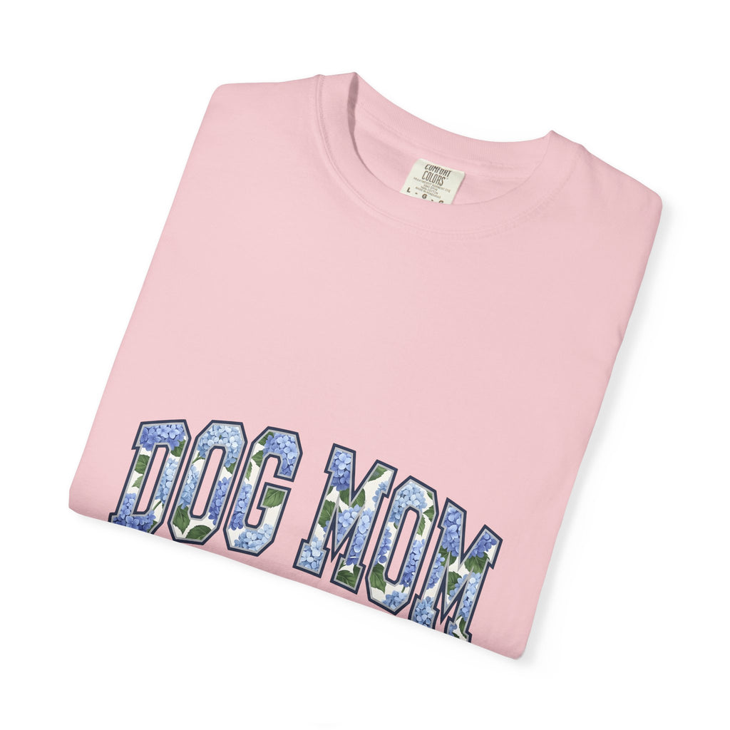 Blossom Varsity Font T-Shirt Dog Mom Puppy Gift Women Heavy T-Shirt Flower T-Shirt Dog Mom Fan Bold T-Shirt Puppy Graphic Rustic Bloom T-Shirt