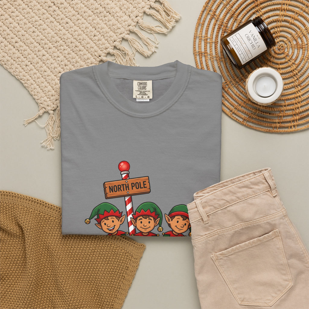 Holiday Elves T-Shirt Christmas Relatives Gift Women Comic T-Shirt Elf T-Shirt Christmas Fan Cartoon T-Shirt Family Graphic Retro Polar Sign T-Shirt