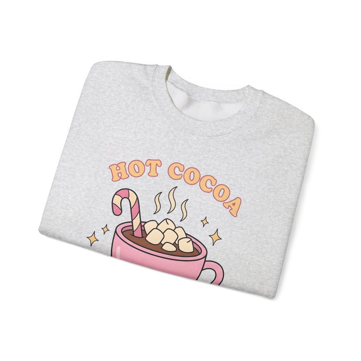 Hot Chocolate Cup Cocoa Winter Gift Line Mug Chocolate Fan Drawing Nostalgic White Marshmallows Sweatshirt