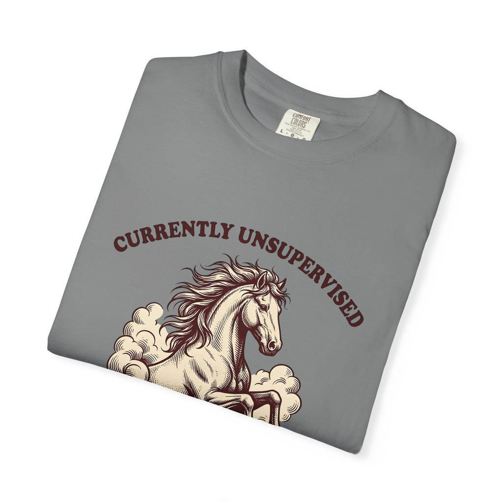 Horse Illustration T-Shirt Cowgirl Wildlife Gift Women Retro T-Shirt Equine T-Shirt Cowboy Fan Rodeo T-Shirt Wildlife Graphic Country Sky T-Shirt