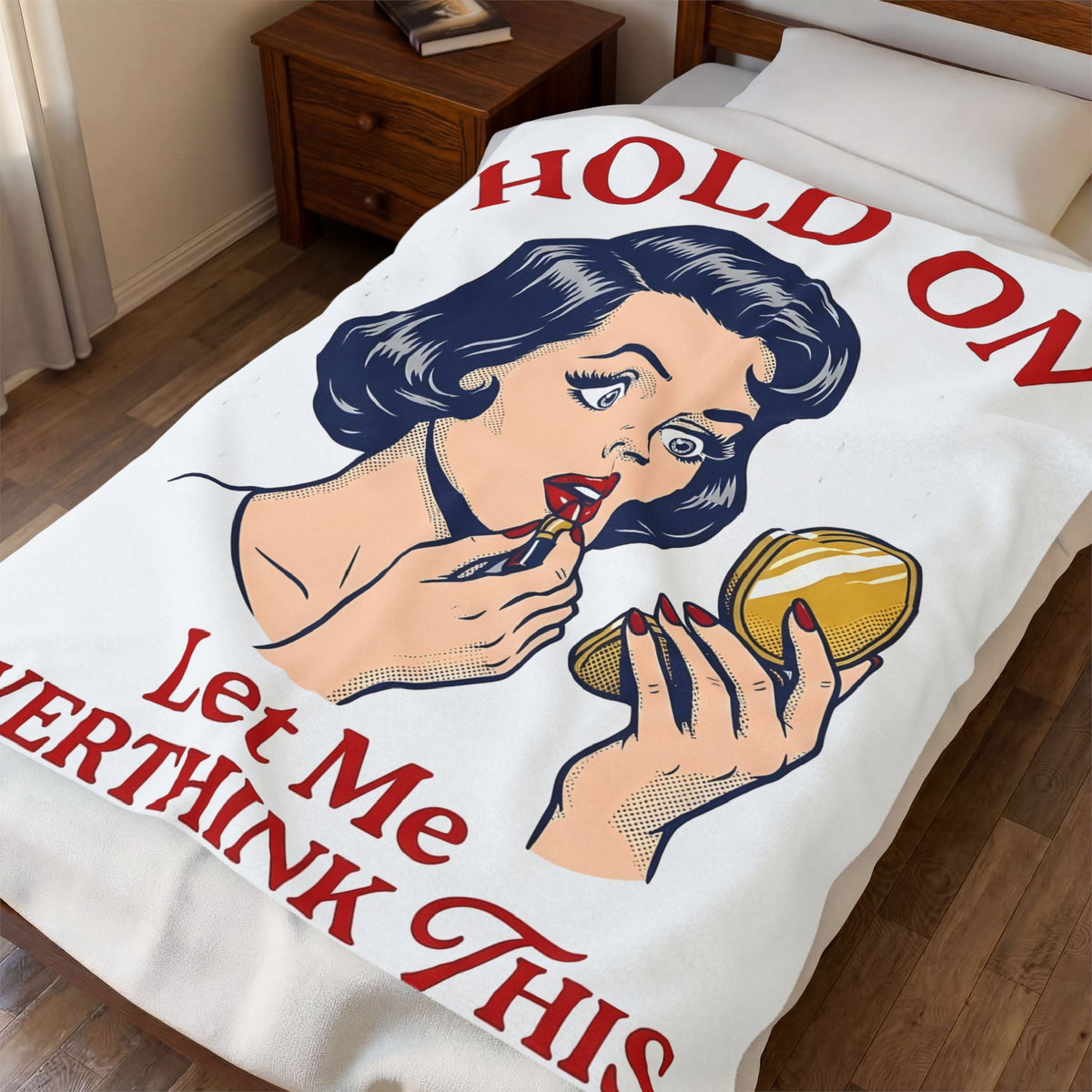 Vintage Woman Mirror Funny Humor Gift Retro Antique Lady Comedy Fan Vintage Pop Blanket