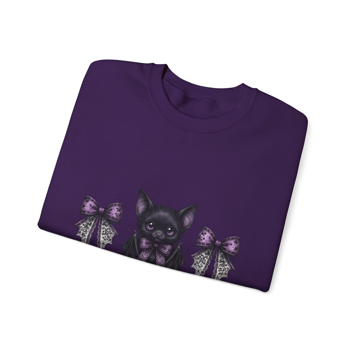 Sweet Bat Halloween Occult Gift Anime Vampire Horror Fan Manga Esoteric Hand Drawn Frill Sweatshirt