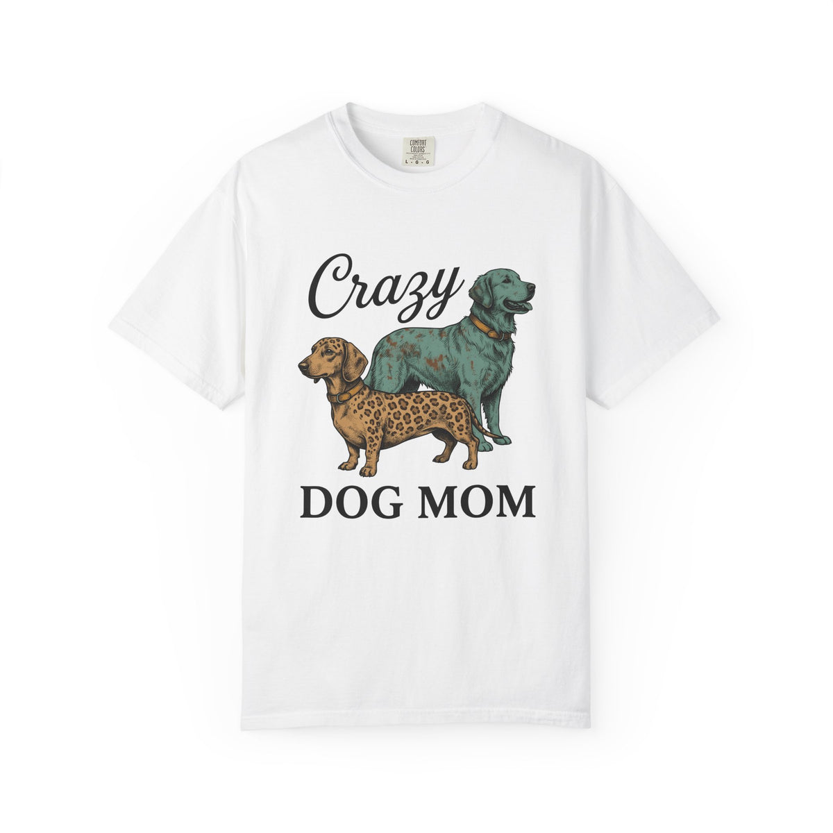 Dog Duo T-Shirt Dog Mom Pets Gift Women Vintage T-Shirt Canine T-Shirt Dog Mom Fan Retro T-Shirt Animal Graphic Hand Drawn Leopard Print T-Shirt