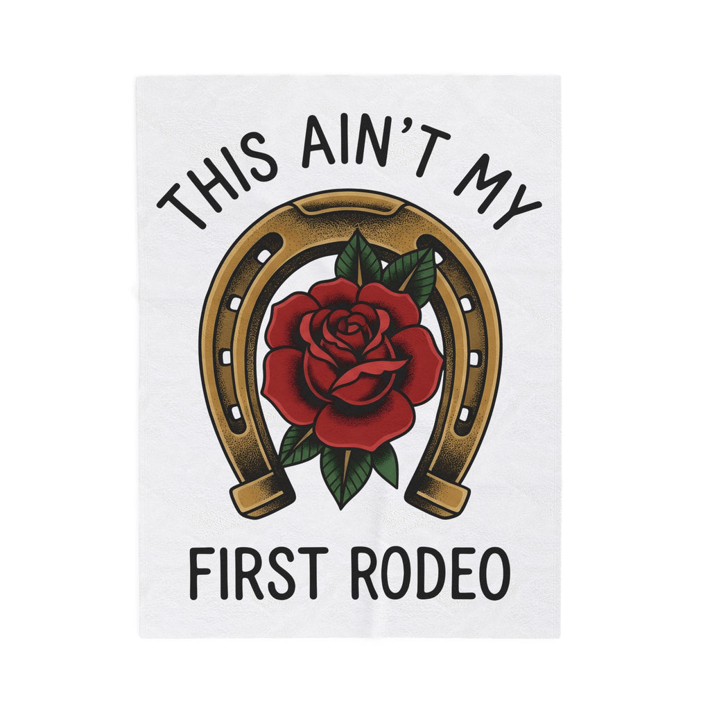 Horse Shoe Rose Blanket Cowgirl Prairie Gift Women Americana Tattoo Blanket Rose Blanket Rodeo Fan Tattooed Blanket Plains Graphic Sketch Petal