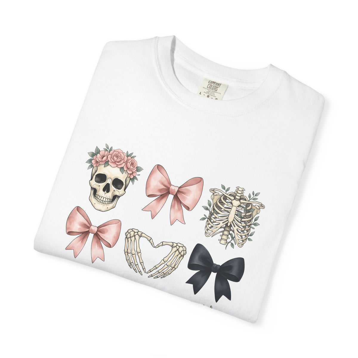 Skull Flower Halloween Dark Gift Watercolor Sugar Skull Horror Fan Gothic Dark Retro Bony T-Shirt