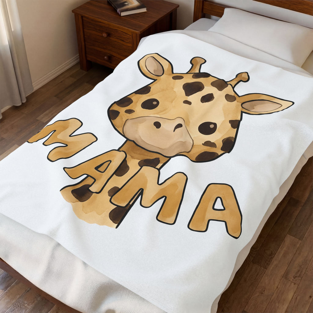 Giraffe Illustration Blanket Moms Jungle Gift Women Paint Blanket Giraffe Blanket Mom Fan Watercolor Blanket Tropical Graphic Charming Wildlife