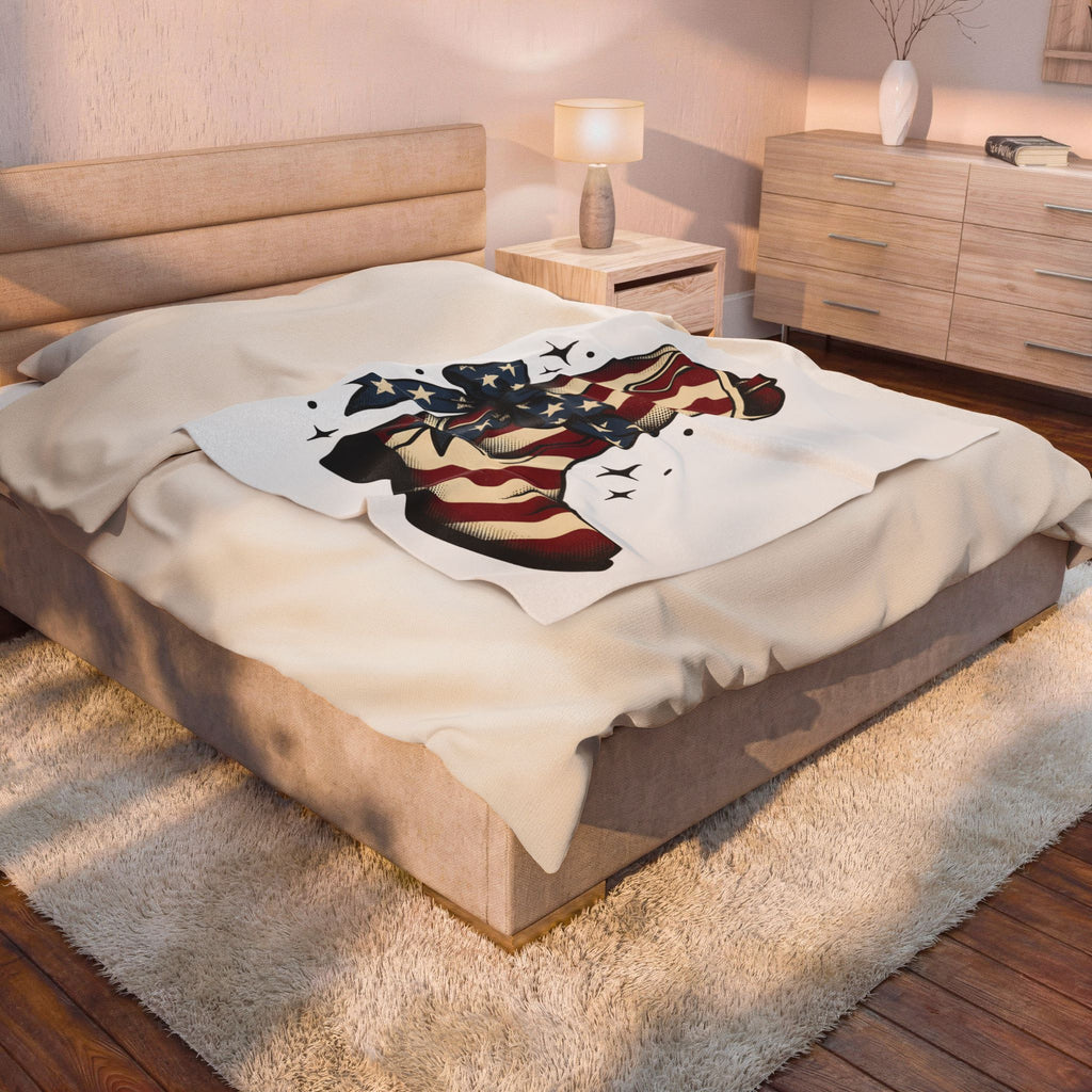 Western Boot America 4Th Of July Cowboy Gift Rustic Boot Patriot Fan Cowboy Old Blanket