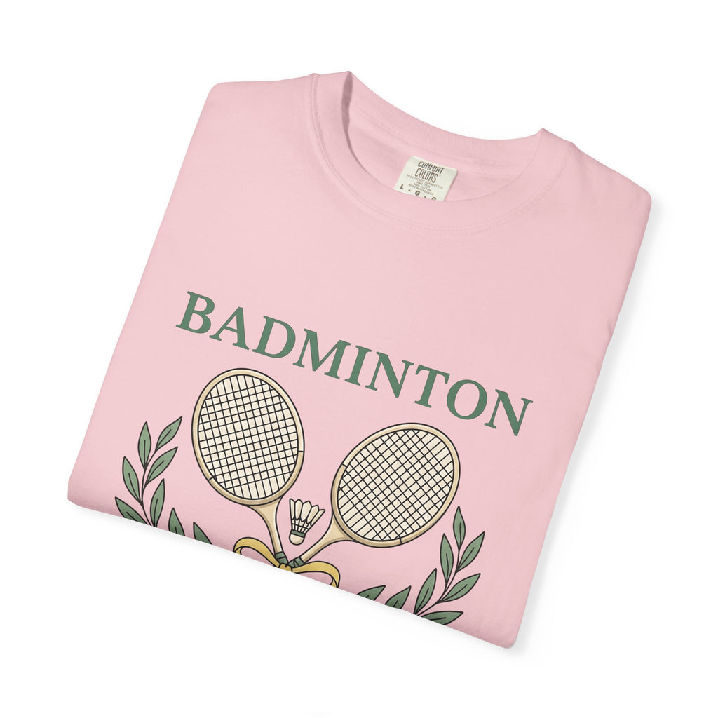 Birdie Rackets T-Shirt Badminton Fitness Gift Women Retro T-Shirt Shuttlecocks T-Shirt Badminton Enthusiast Vintage T-Shirt Workout Graphic Doodle