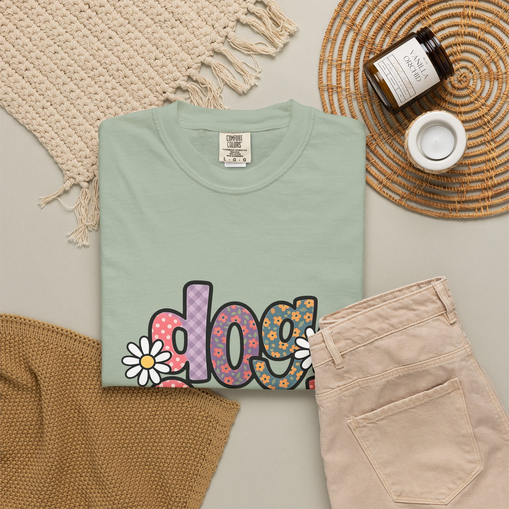 Floral Lettering Print T-Shirt Dog Niece Gift Women Sketch T-Shirt Typography T-Shirt Dog Fan Hand Drawn T-Shirt Niece Graphic Cartoon Chamomile