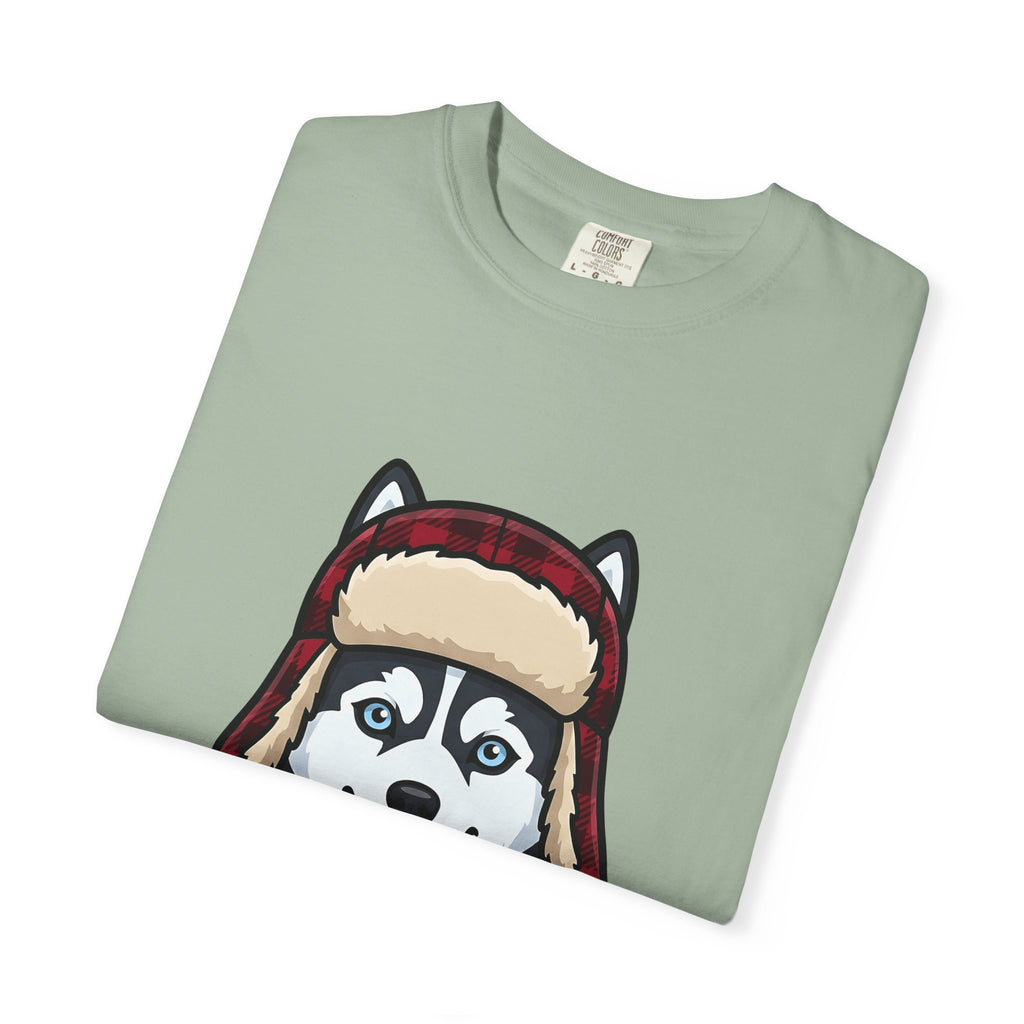 Husky Pup T-Shirt Dog Companion Gift Women Illustration T-Shirt Siberian Husky T-Shirt Dog Fan Husky Graphic T-Shirt Manga Winter Cap T-Shirt
