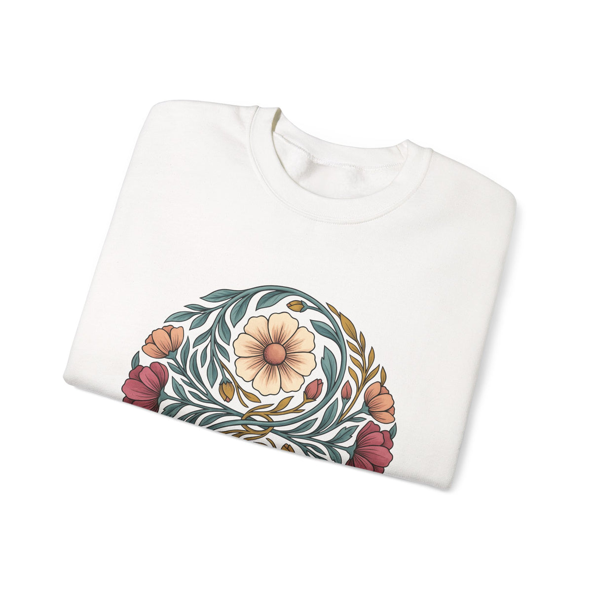 Floral Mandala Sweatshirt St. Valentine's Day Botanical Gift Women Boho Sweatshirt Mandala Sweatshirt Valentine Fan Hippie Sweatshirt Floral Graphic Vintage