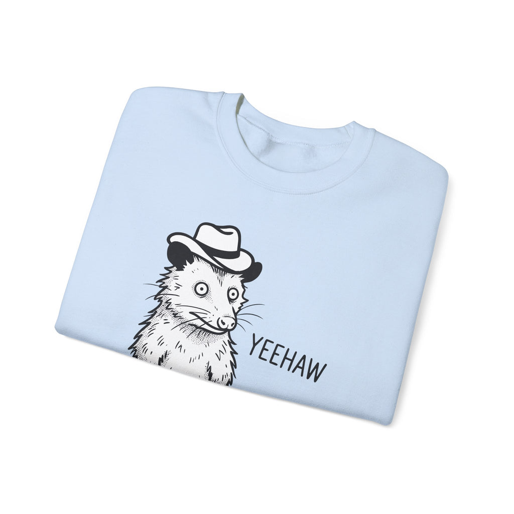 Possum Western Hat Sweatshirt Cowgirl Pet Gift Women Line Art Sweatshirt Opossum Sweatshirt Cowboy Fan Animal Illustration Graphic Hand Drawn Western Hat