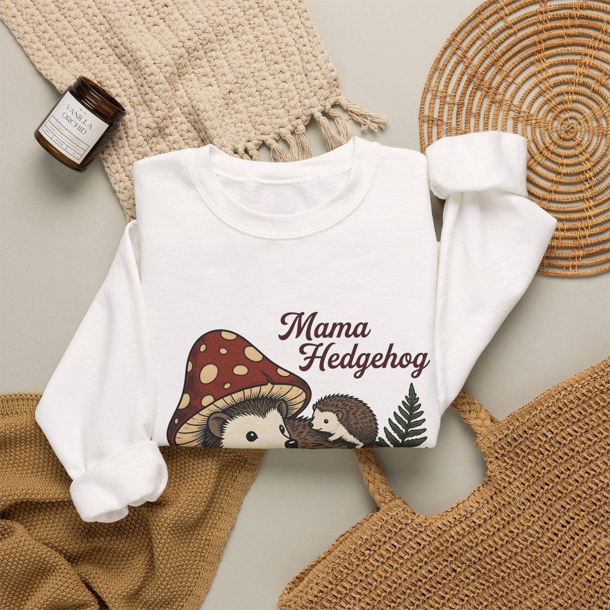 Hedgehog Group Sweatshirt Moms Wildlife Gift Women Forest Sweatshirt Porcupine Sweatshirt Mother Fan Woodland Sweatshirt Animal Graphic Retro Toadstools Sweatshirt