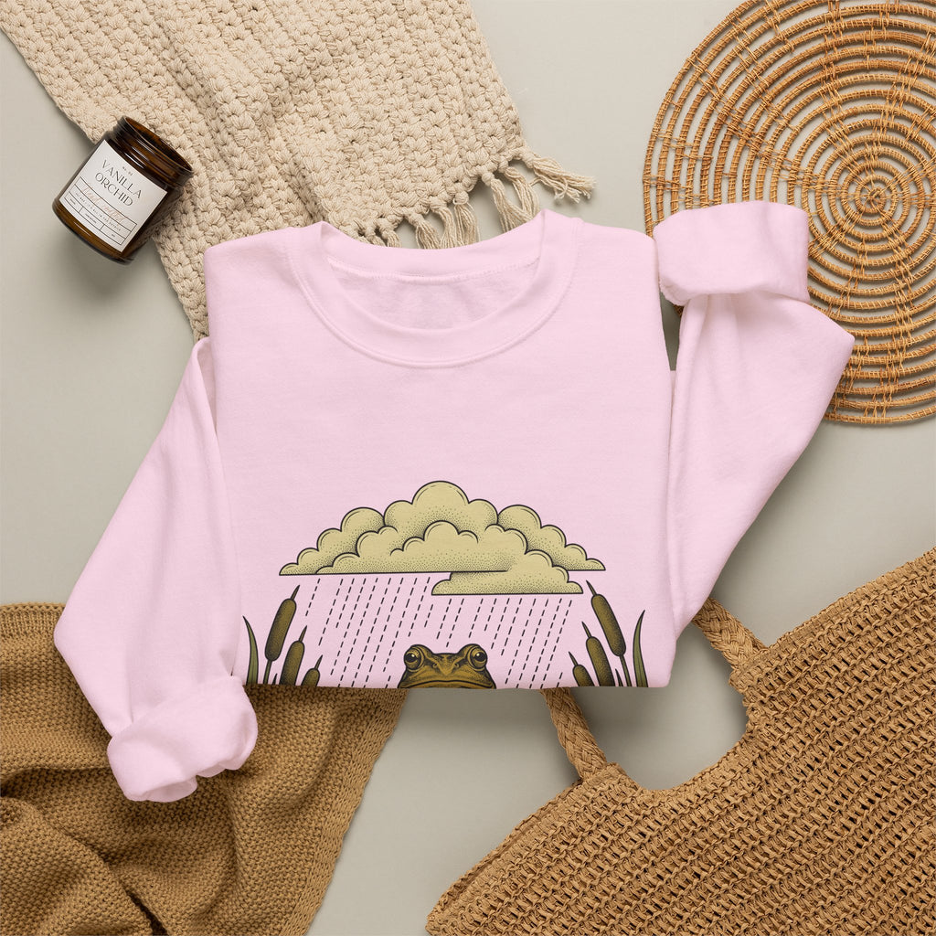 Frog Drawing Sweatshirt Boho Chic Flora Gift Women Garden Sweatshirt Toad Sweatshirt Bohemian Fan Botanical Sweatshirt Floral Graphic Classic Pond Flower
