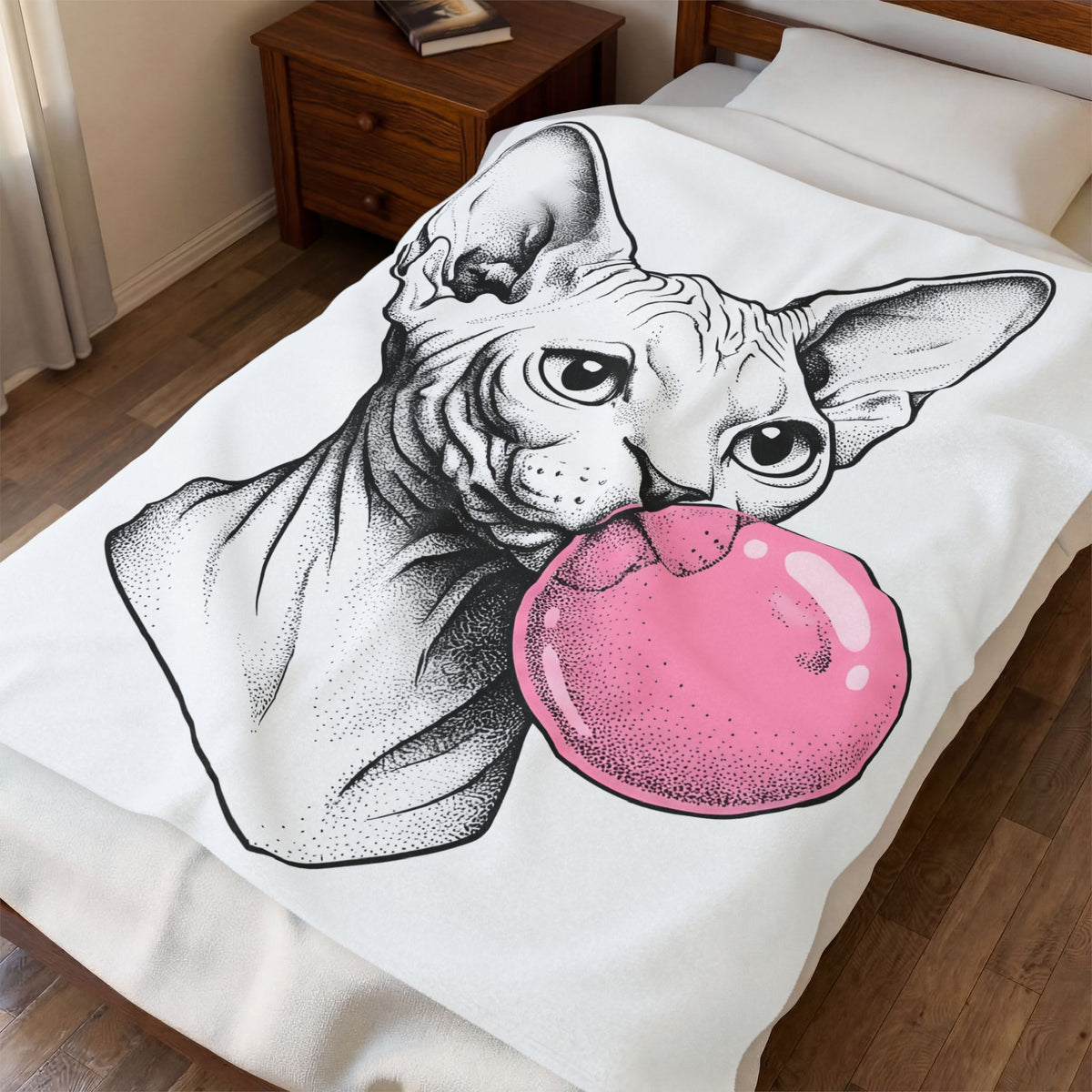 Sphynx Feline Blanket Cat Pet Supplies Gift Women Neo Traditional Blanket Cat Blanket Cat Fan Faux Illustration Pet Accessories Graphic Clean