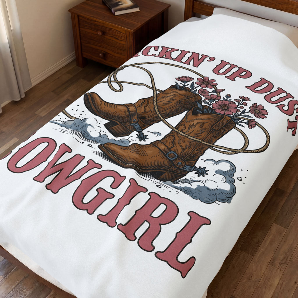 Western Boots Cowgirl Ranch Gift Retro Cowboy Boot Rodeo Fan Cowboy Boot Farm Sketch Blanket