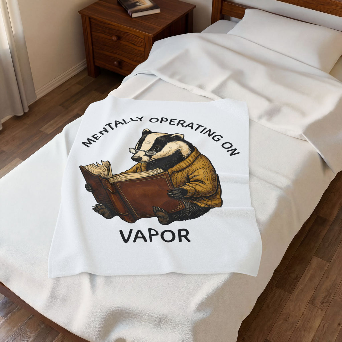 Badger Pullover Blanket Funny Wildlife Gift Women Sketch Blanket Badger Blanket Humor Fan Drawing Graphic Retro Novel Blanket