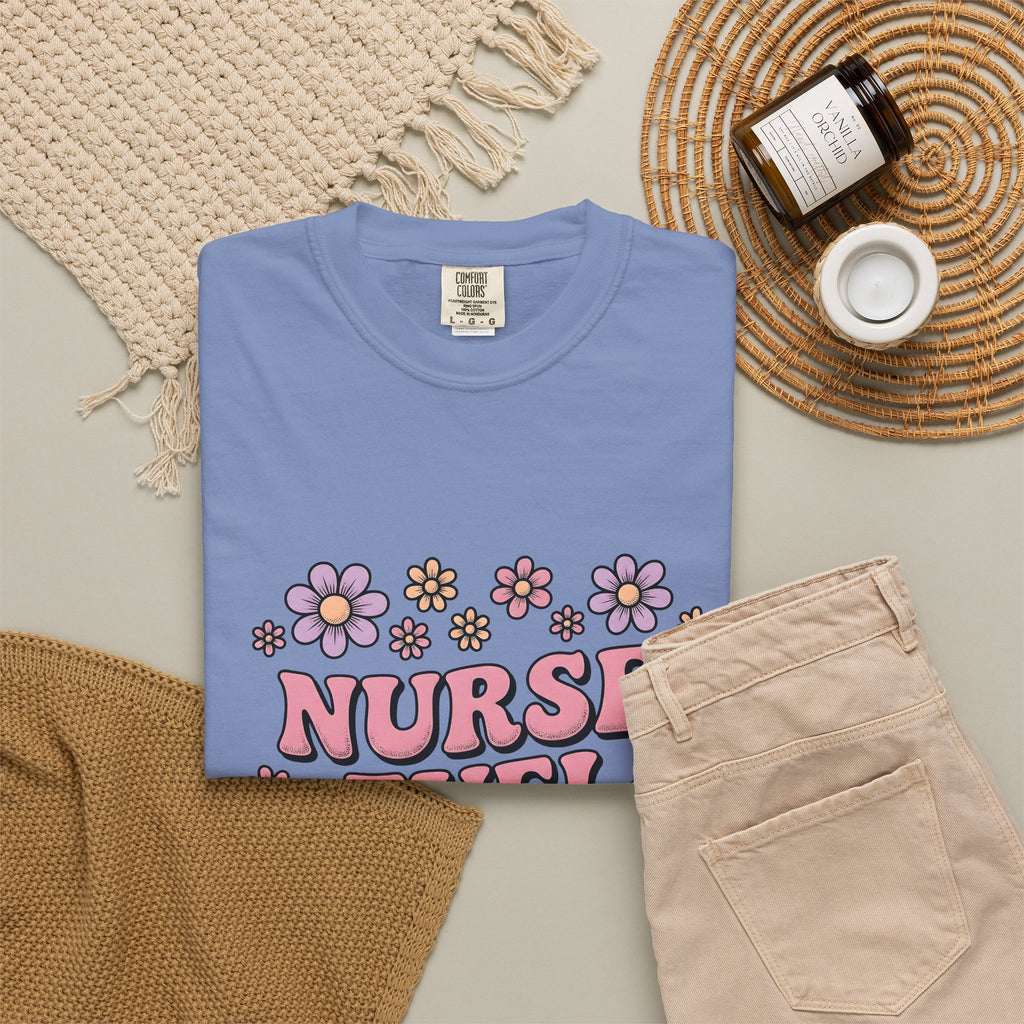 Flower Graphic T-Shirt Nurses Floral Gift Women Groovy T-Shirt Illustration T-Shirt Nurse Enthusiast Psychedelic T-Shirt Botanical Graphic Floral