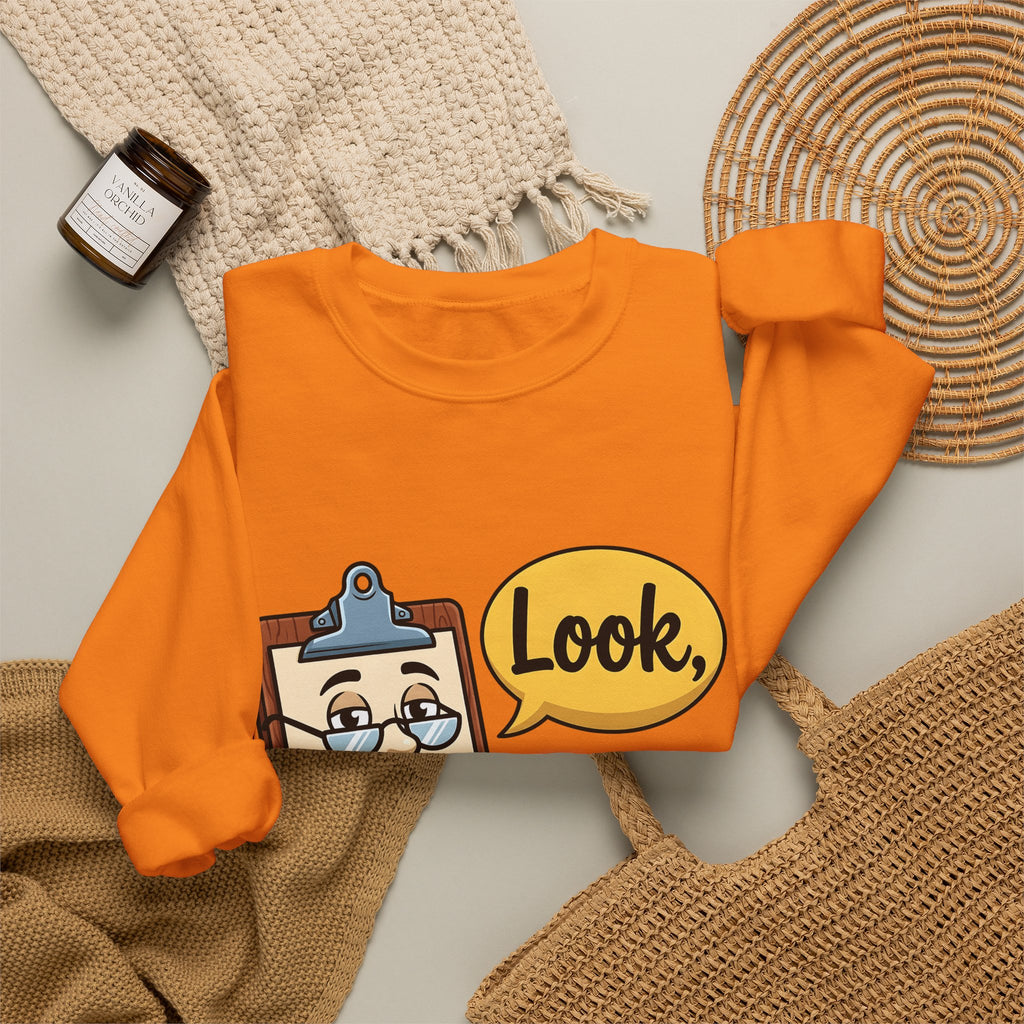 Clipboard Sketch Sweatshirt Teacher Stationery Gift Women Line Art Sweatshirt Notepad Sweatshirt Educator Enthusiast Illustration Design Drawing Sweatshirt