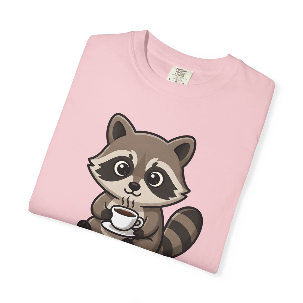 Raccoon Drink Cup T-Shirt Coffee Fauna Gift Women Delightful T-Shirt T-Shirt T-Shirt Coffee Fan Wildlife Graphic T-Shirt Toon Beast T-Shirt