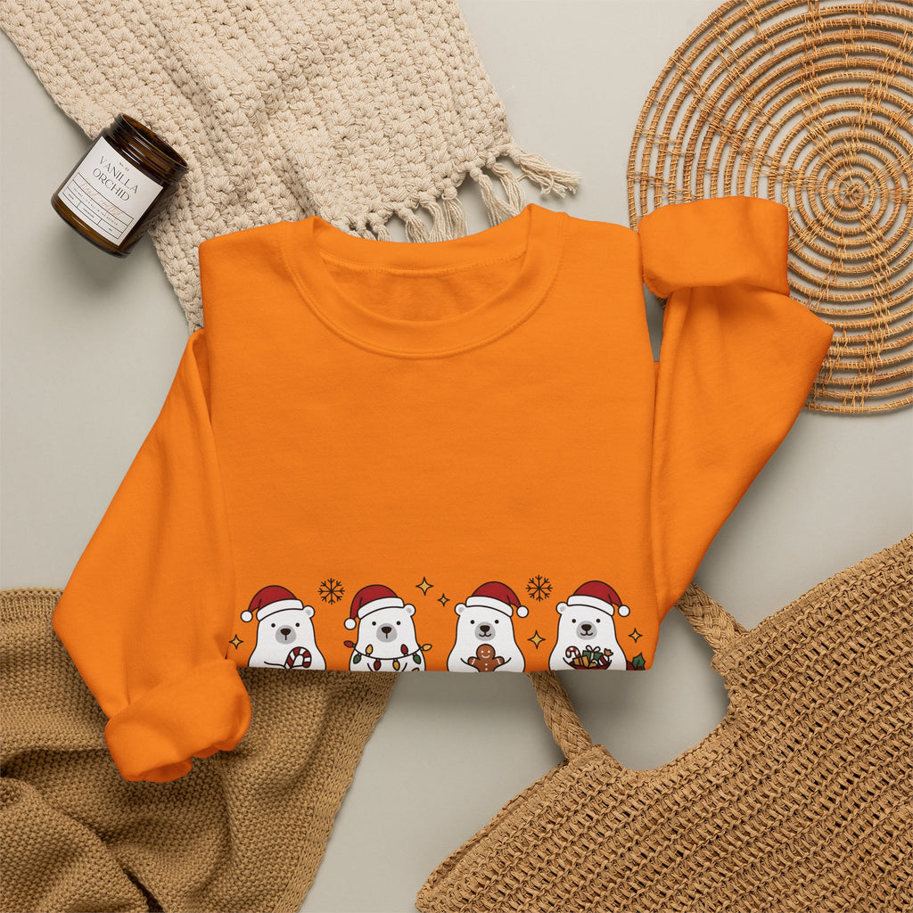 Polar Bear Pack Christmas Fauna Gift Playful Ursidae Xmas Fan Arctic Animal Wildlife Festive Sweatshirt
