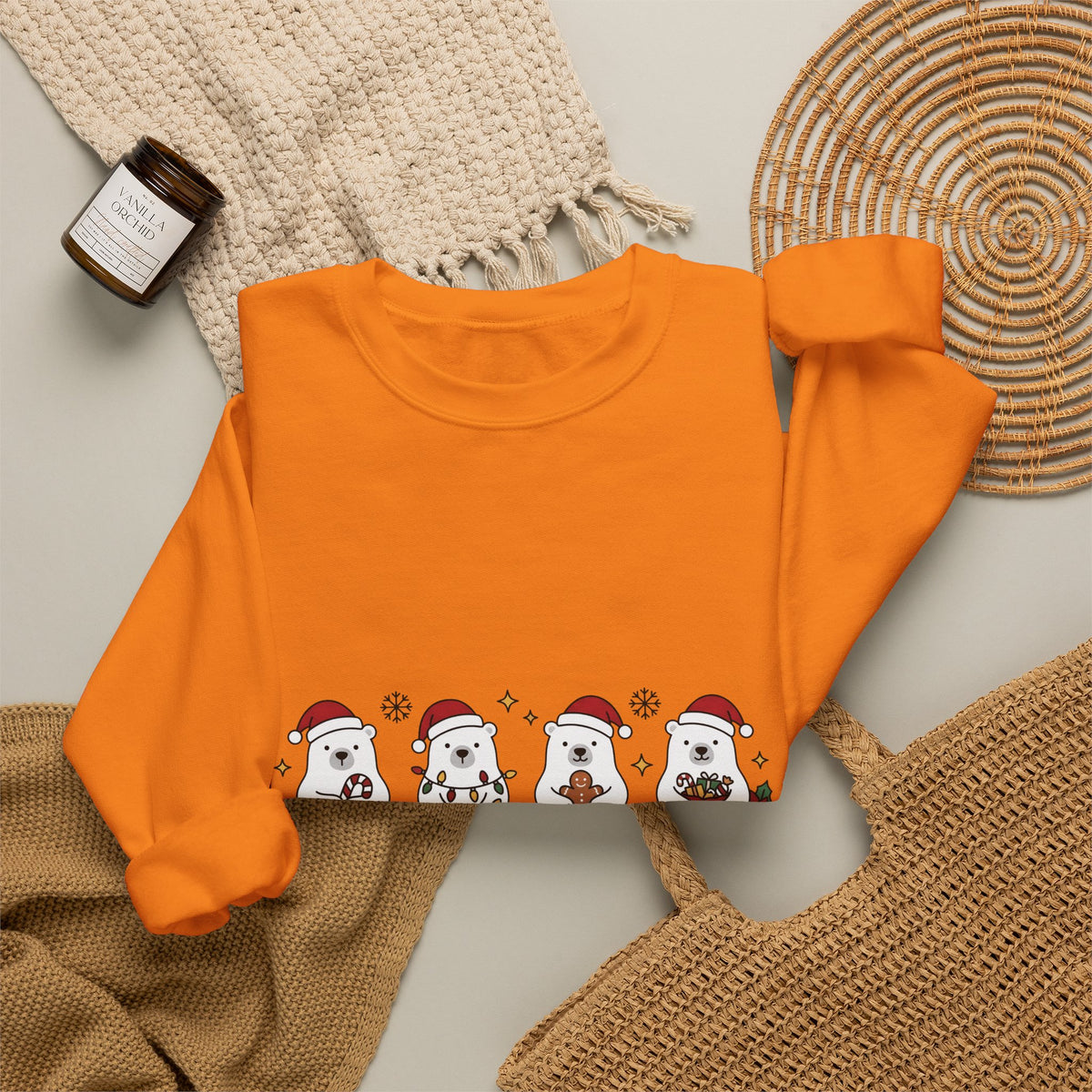 Polar Bear Pack Christmas Fauna Gift Playful Ursidae Xmas Fan Arctic Animal Wildlife Festive Sweatshirt