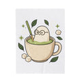 Green Tea Blanket Blanket Coffee Cuisine Gift Women Cute Blanket Tea Cup Blanket Coffee Fan Food Graphic Blanket Sketch Sugar Lumps Blanket