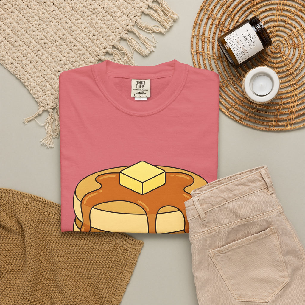 Flapjack Pile T-Shirt Desserts Brunch Gift Women Comic T-Shirt Granola Bar T-Shirt Pastry Fan Cartoon T-Shirt Breakfast Graphic Simple Honey T-Shirt