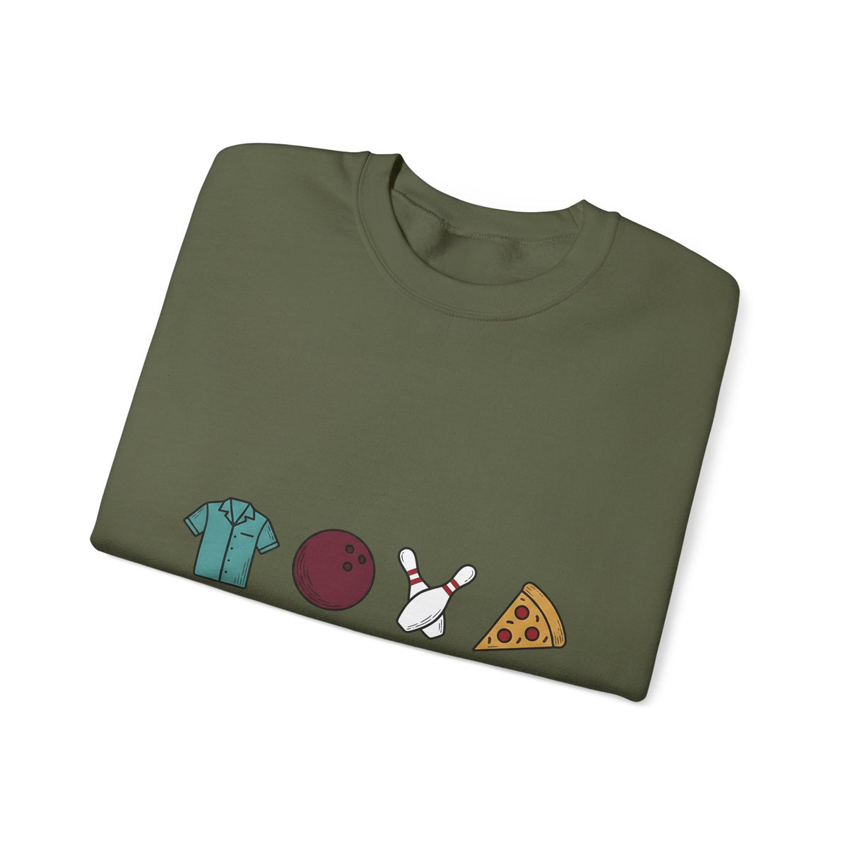 Bowling Symbols Bowling Cuisine Gift Hand Drawn Bowling Icons T Sweatshirt