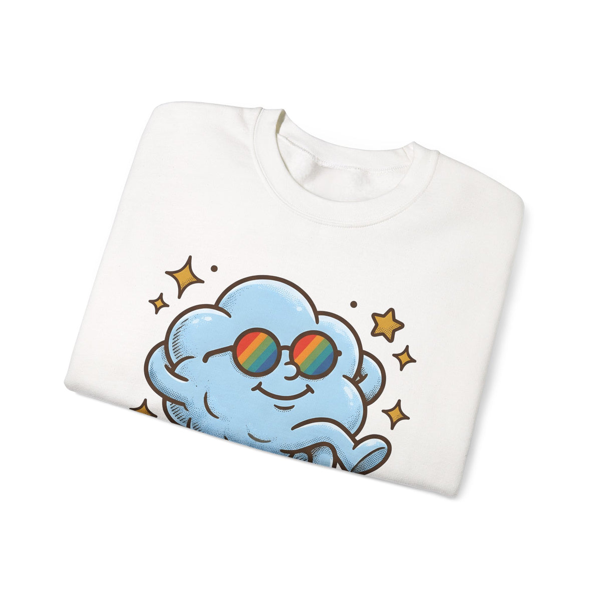 Smiling Cloud Boho Chic Inspiration Gift Comic Cloud Hippie Fan Cartoon Motivational Vintage Sweatshirt