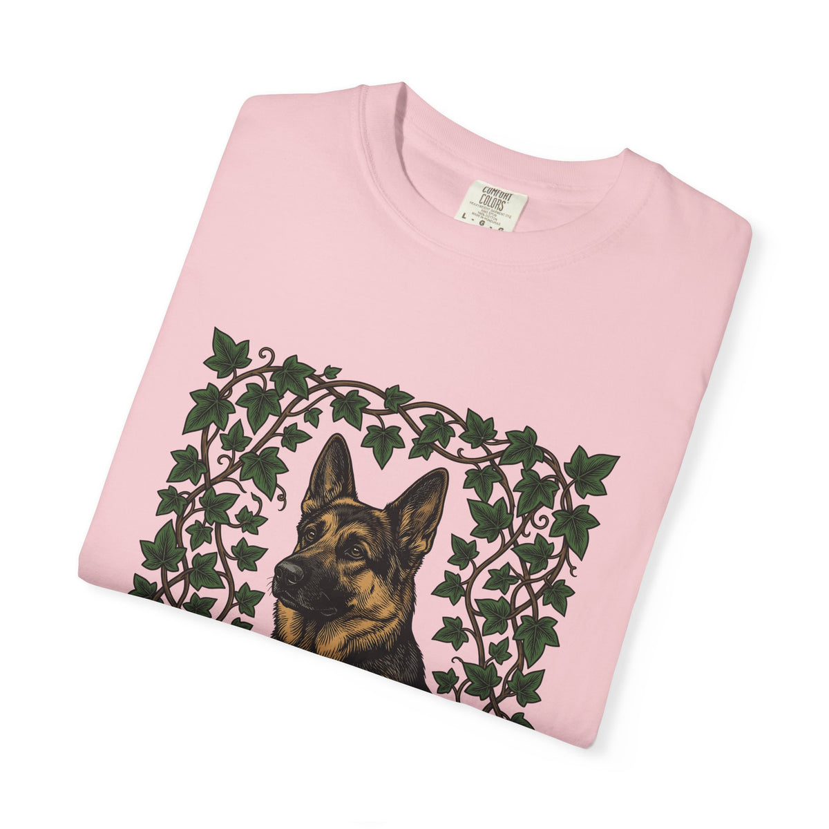 German Shepherd Dog T-Shirt Dog Outdoors Gift Women Realistic T-Shirt Alsatian T-Shirt Dog Fan Shepherd Graphic T-Shirt Retro Vine T-Shirt