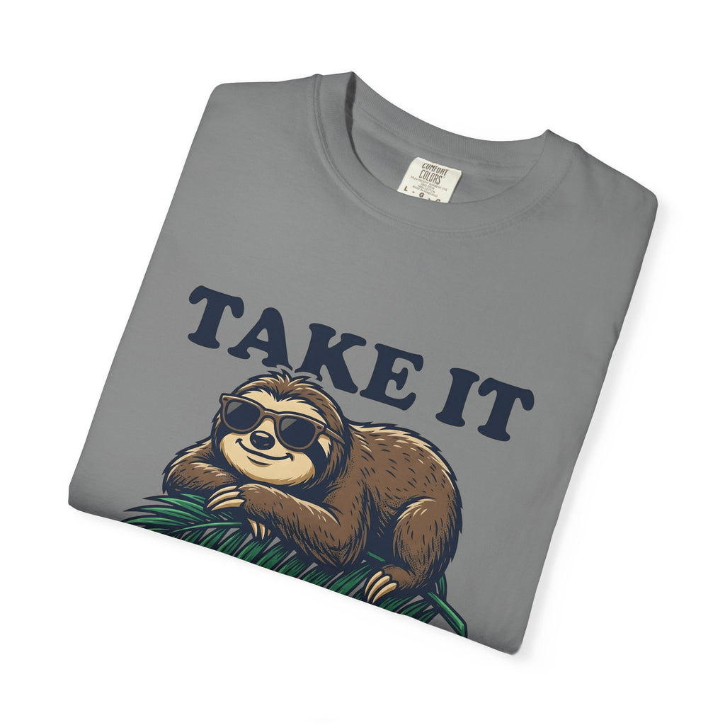 Sloth Shades T-Shirt Funny Wildlife Gift Women Comic T-Shirt Cool Shades T-Shirt Humor Fan Cartoon T-Shirt Animal Graphic Vintage Tropical Leaf