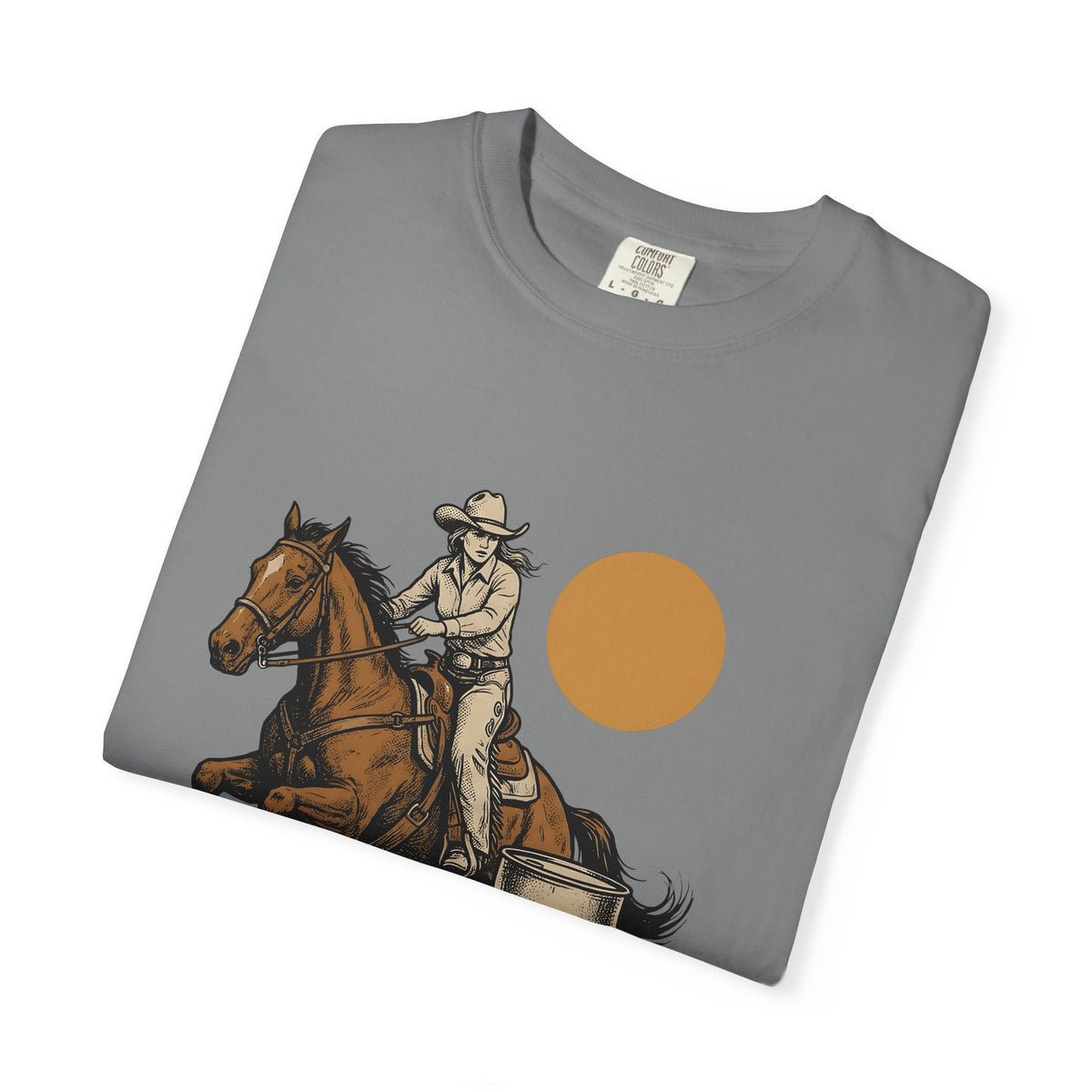 Barrel Racing T-Shirt Cowgirl Livestock Gift Women Cowboy T-Shirt Barrel Racing T-Shirt Rodeo Fan Western T-Shirt Cattle Graphic Retro Horse T-Shirt