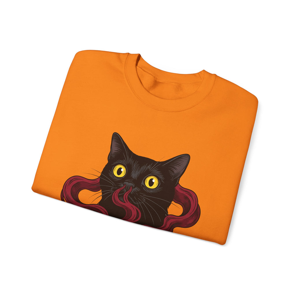Black Cat Cat Magic Gift Haunted Kitten Cat Fan Spooky Occult Old Fashioned Smudge Sweatshirt