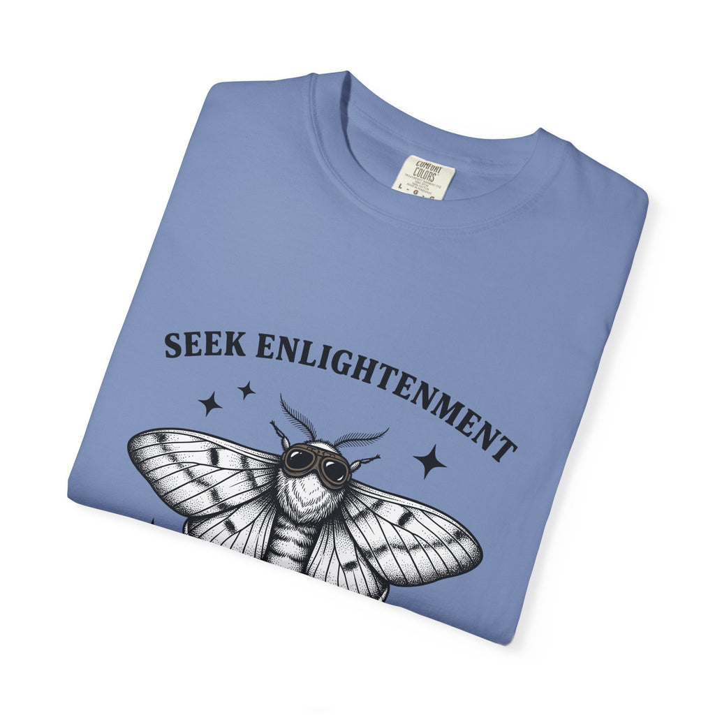 Moth Illustration T-Shirt Funny Wildlife Gift Women Retro T-Shirt Bug T-Shirt Humor Fan Vintage T-Shirt Animal Graphic Sketch Star Shapes T-Shirt