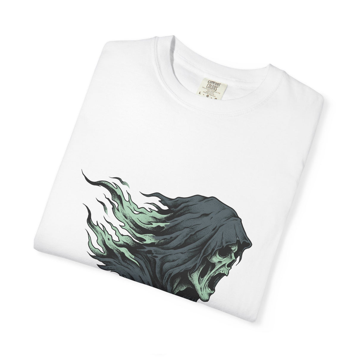 Skeleton Skull T-Shirt Halloween Scary Gift Women Gothic T-Shirt Skull T-Shirt Horror Fan Dark T-Shirt Fright Graphic Hand Drawn Ripped Cloak