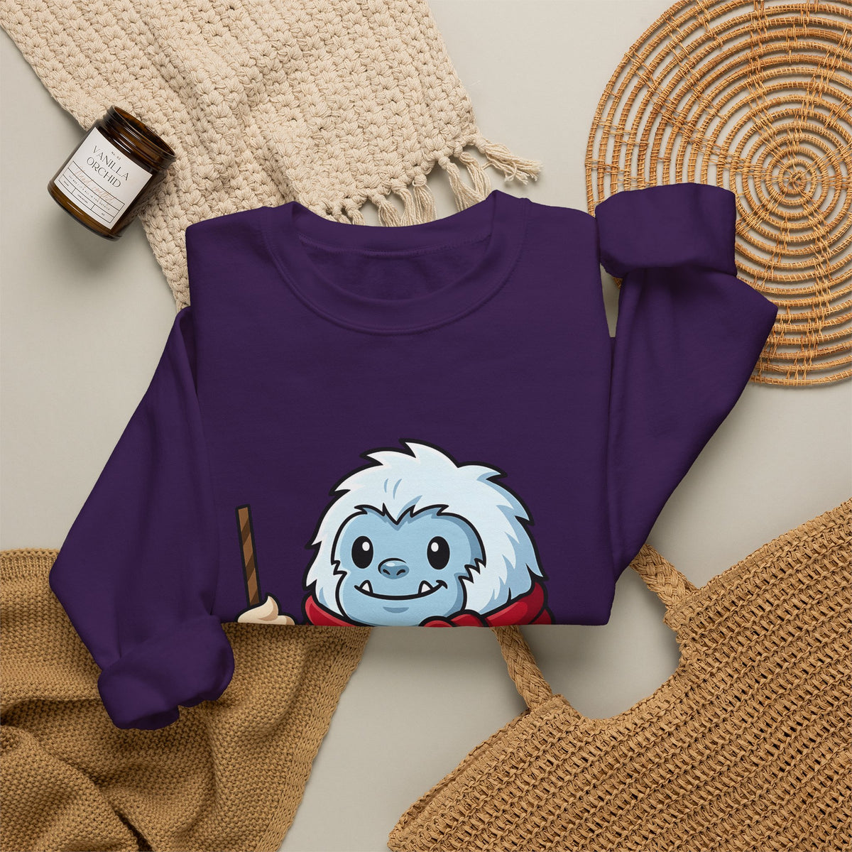 Abominable Snowman Christmas Holiday Gift Comic Yeti Xmas Fan Cartoon Holiday Chibi Sweatshirt