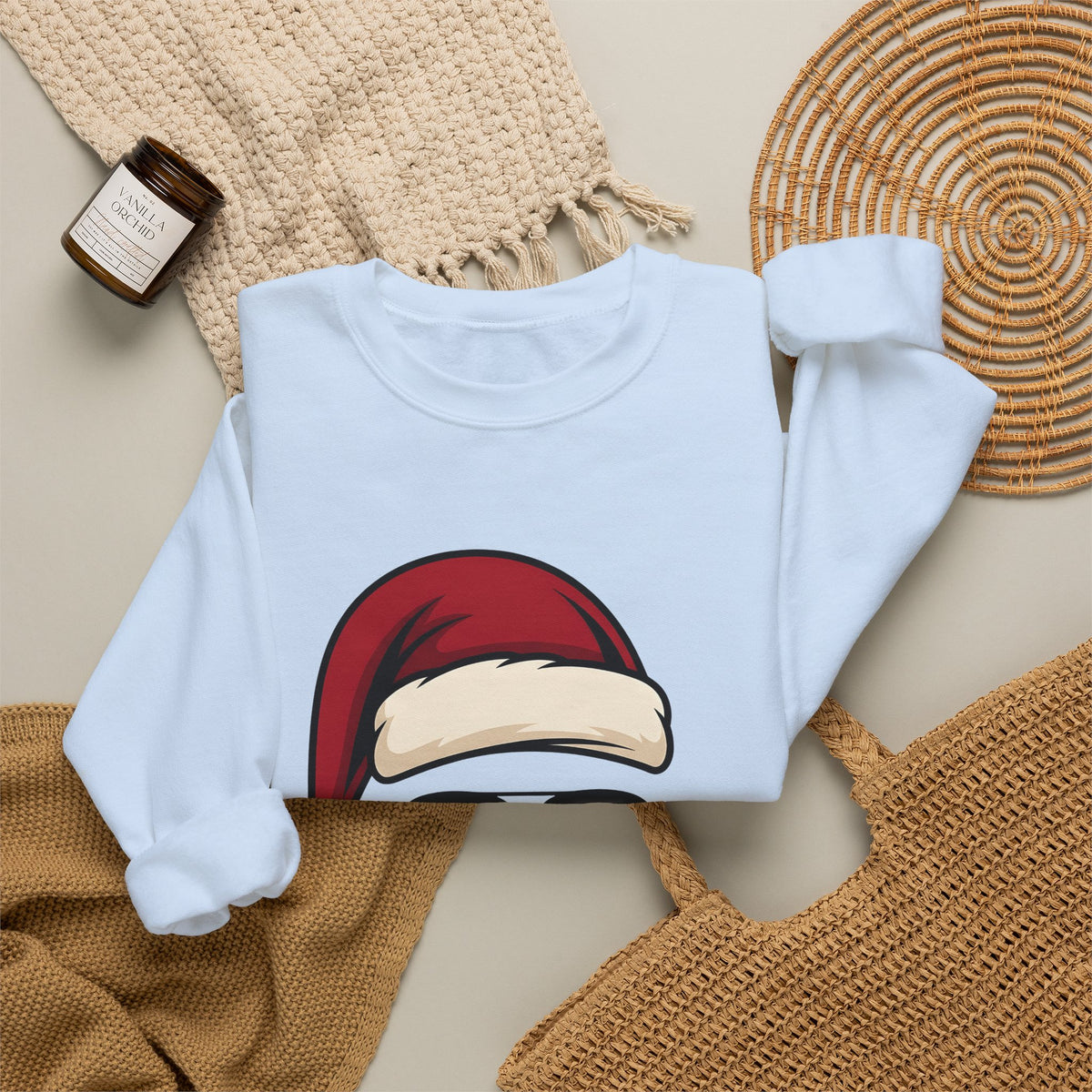 Santa Hat Sunglasses Christmas Humor Gift Cartoon Cool Shades Xmas Fan Funny Retro Smoking Sweatshirt