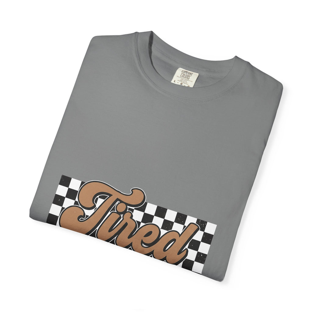 Cursive Font T-Shirt Mom Comedy Gift Women Nostalgic T-Shirt Script T-Shirt Mother Fan Vintage T-Shirt Humor Graphic Old-Fashioned Check Pattern