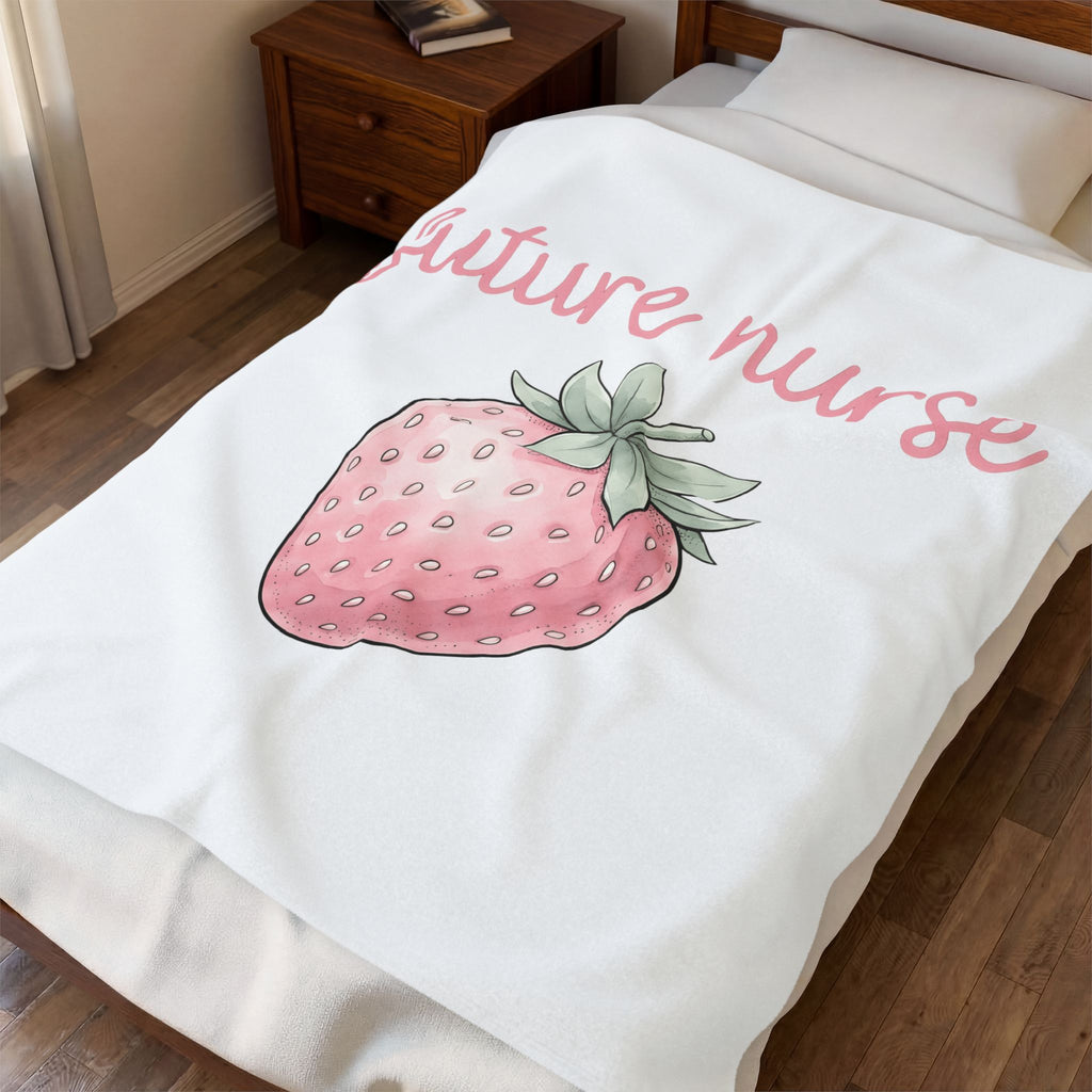 Strawberry Nurse Graduation Gift Pastel Fruit Healthcare Enthusiast Soft Graduate Blanket