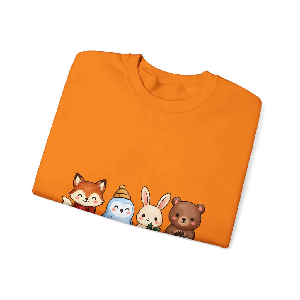 Forest Creatures Sweatshirt Christmas Wildlife Gift Women Adorable Sweatshirt Woodland Sweatshirt Xmas Fan Cute Sweatshirt Animal Graphic Comic Mistletoe