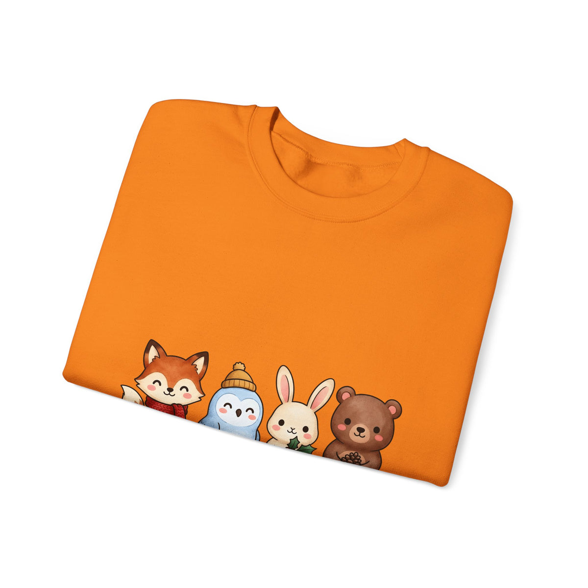 Forest Creatures Sweatshirt Christmas Wildlife Gift Women Adorable Sweatshirt Woodland Sweatshirt Xmas Fan Cute Sweatshirt Animal Graphic Comic Mistletoe